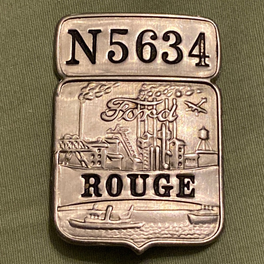 Vintage Antique Ford Employee ID Badge Pin